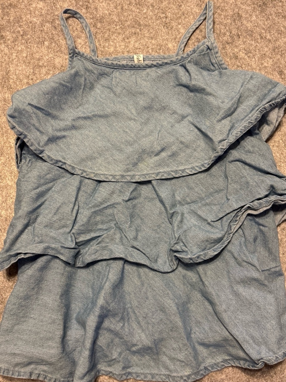 fabkids Blue Layered Chambray Tank Top
